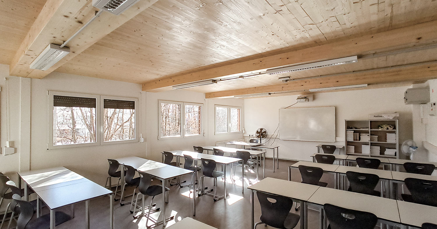 WOOD CUBE Schulen Infrastrukturen Kindergärten