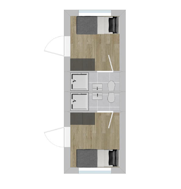 WOODCUBE Container Massivholz Modulhaus Herberge Hotel Chalet